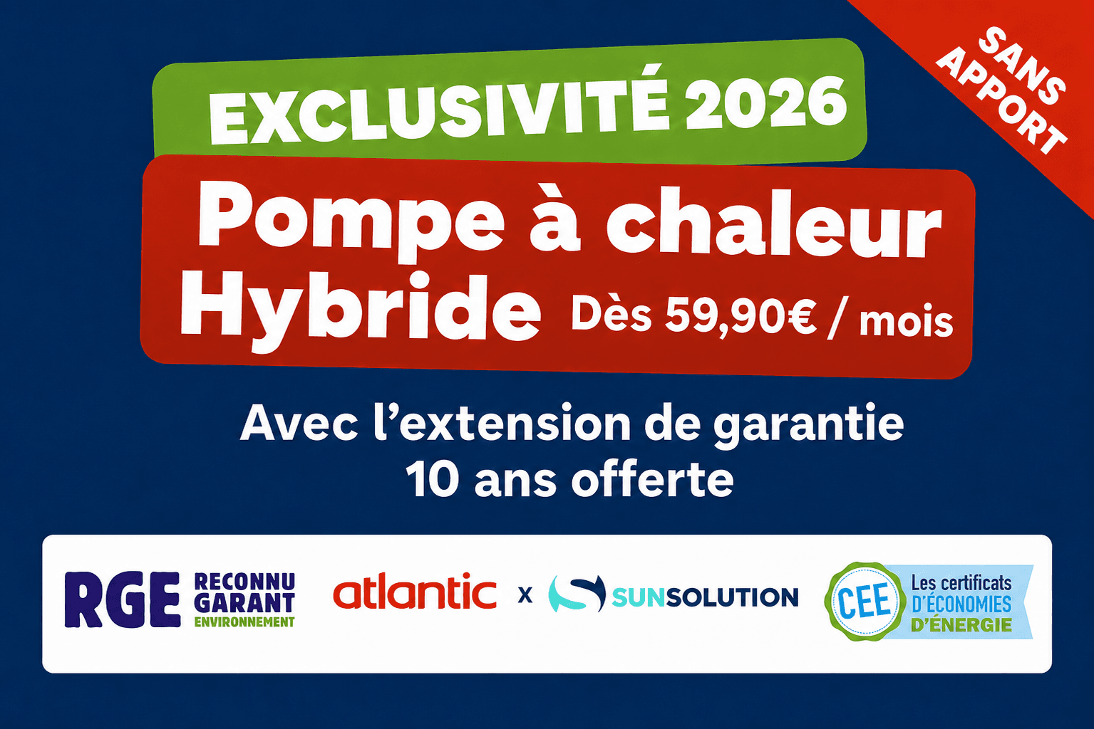 Pompe à chaleur hybride Atlantic HYBEA — SunSolution